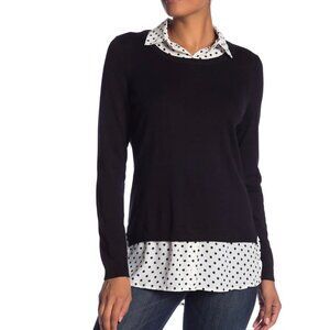 Adrianna Papell NWT Polka Dot Twofer Sweater
